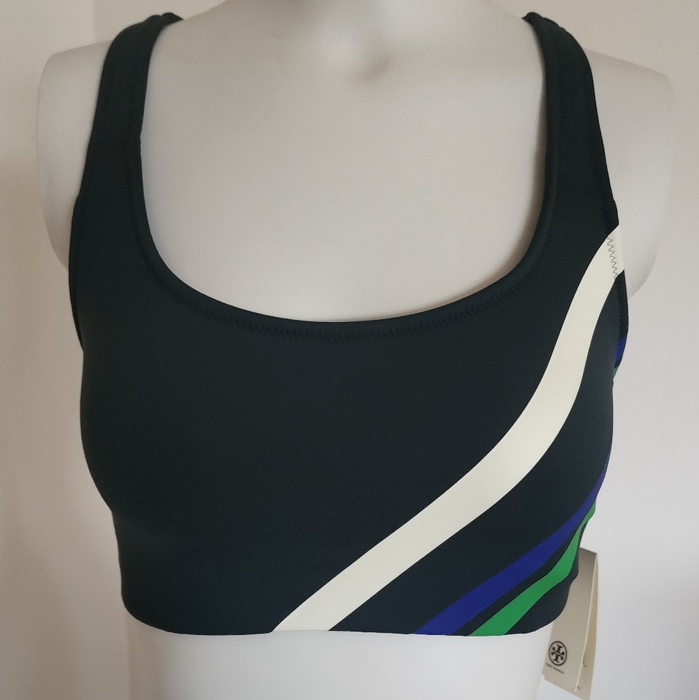 Brand New Wirh Tags Tory Burch Green Sports Bra with Modern Design